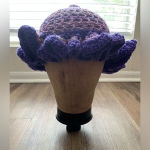 Purple Blend Crochet Ruffle Hat 💜